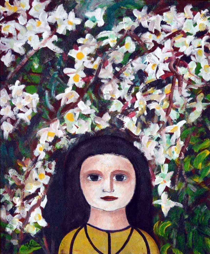 Niña con flores de Félix Aráuz